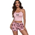 thumbnail image 3 of Conjunto de Pijama de Dos Piezas para Mujer, con Estampado , Camiseta Sin Mangas Suave y Pantalones Cortos con Cintura Elástica. Rosa XL, 3 of 8