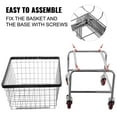 thumbnail image 6 of Steel Frame Wire Laundry Basket Cart - 2.5 Bushel Capacity, 21''x27''x27.5'', 4-Inch Wheels & Chrome Finish for Easy Mobility, 6 of 10