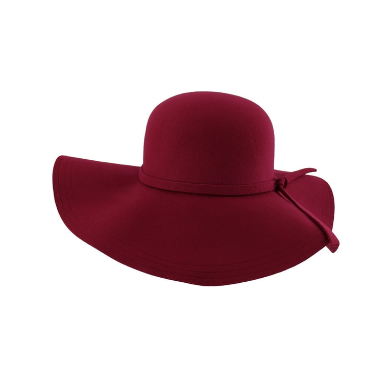 Burgundy wool floppy hat sales