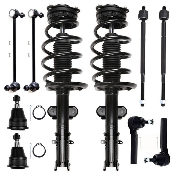 cciyu Struts Suspension Kit for 2008-2016 for Chrysler Town & Country 2008-2018 for Dodge Grand Caravan with Front Struts Ball Joint Stabilizer Bar Link Tie Rod End 171128R 171128L ES800403 ES80646