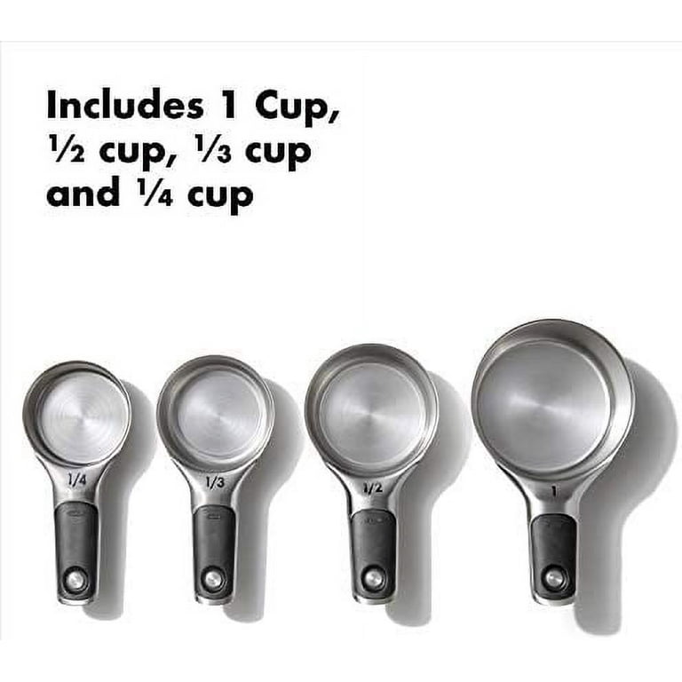 OXO Good Grips 4 Piece Stainless Steel Measuring Cups with Magnetic Snaps 