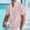 (Casual 44)Pink, variant on Mens Short Sleeve T Shirt Solid Color Shirts Casual Fashion Stand-up Collar Button Summer Pockets Tee Top