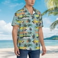 thumbnail image 6 of Uemuo Hawaiian Style Printed Regular Fit Short Sleeve Casual Hawaiian Shirt for Men,Aloha shirt,Tropical shirt,Floral print shirt,Vacation Beach shirt-X-Large, 6 of 9