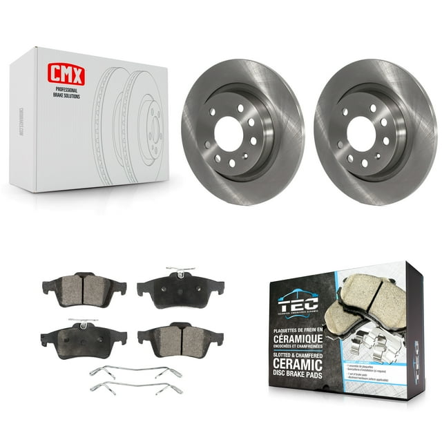 Transit Auto Rear Disc Brake Rotors and Ceramic Pads Kit for Car Saab 9-3 9-3X with Solid Rotor K8T-101923