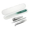 Tweezerman Emerald Shimmer Nail Care Set Includes Glass Nail File, Nail Clipper, Cuticle Pushy & Cuticle Nipper