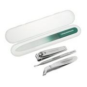 Tweezerman Emerald Shimmer Nail Care Set Includes Glass File, Clipper, Cuticle Pushy & Cuticle Nipper