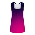 thumbnail image 5 of Tittly Tank Tops Vest for Women Summer Vest Loose Pleated Square Neck Sleeveless Top Curved Hem Loose Large Size Women's Top Womens Tops Vest Tops for Women Hot Pink L, 5 of 5