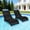 Black, variant on FOOWIN HDPE Pool Lounge Chairs Set of 2, Adjustable Backrest Outdoor Pool Chairs with Headrest, All-Weather Poolside Reclining Chairs, White