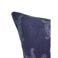 thumbnail image 4 of Fabdivine Off white Linen Hand Block Print Decorative Throw Pillow Cover , 14"X14", Blue, 4 of 5
