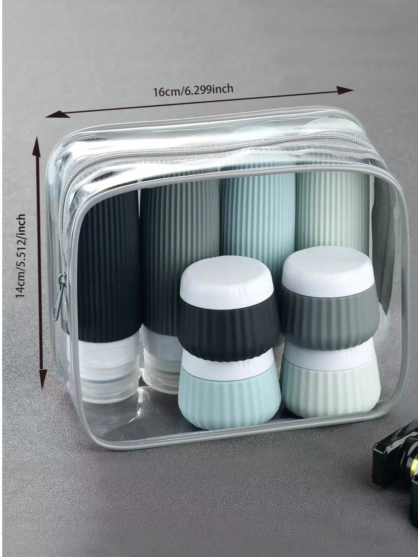 8 travel bottles for toiletries, 3 ounces (about 85 grams) of travel toiletries approved by TSA, travel containers for toiletries, with transparent bags, leak proof silicone can squeeze travel essent