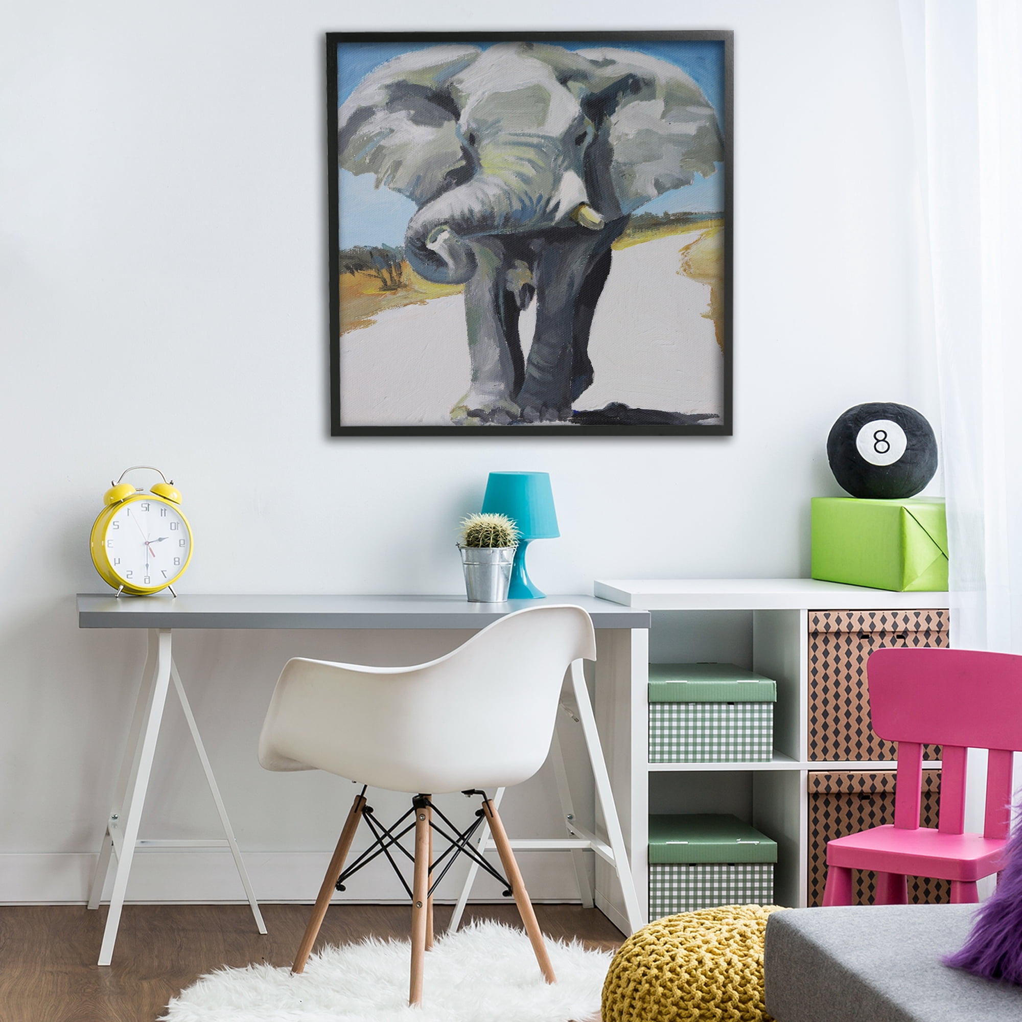 Stupell Industries Majestic Elephant on Path Black Framed Giclee Art, design by Violeta Vollmer