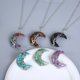 thumbnail image 2 of Zhuge Colgante de collar con árbol de la vida, accesorios de collar para hombres y mujeres, colgante de luna de grava de cristal colorido (hilo de plata blanca), 2 of 5