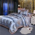 thumbnail image 1 of SATÉN FUNDA NÓRDICA JUEGO DE LUJO 4 PIEZAS JACQUARD SUAVE SEDA ROPA DE CAMA FUNDA DE EDREDÓN, 1 of 6