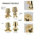 thumbnail image 4 of PENGXIANG Bedside Touch Control Table Lamp  Golden Man Statue LED Table Lamp  USB Rechargeable  3-Speed Dimmer  Home Living Room Office Decorative Table Lamp.(2PCS), 4 of 7