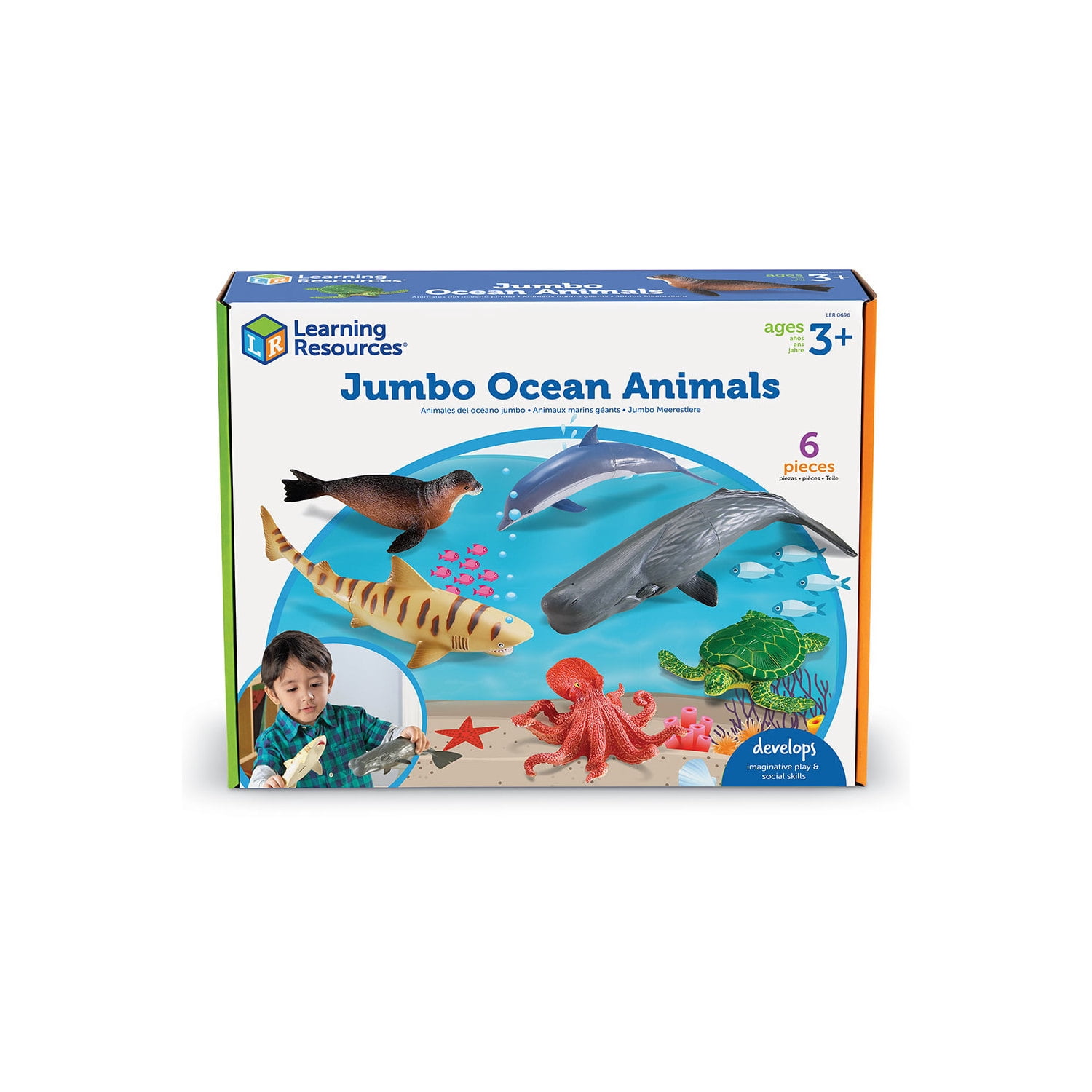 Learning Resources Jumbo Ocean Animals, Preschool Toys, Ages 2+