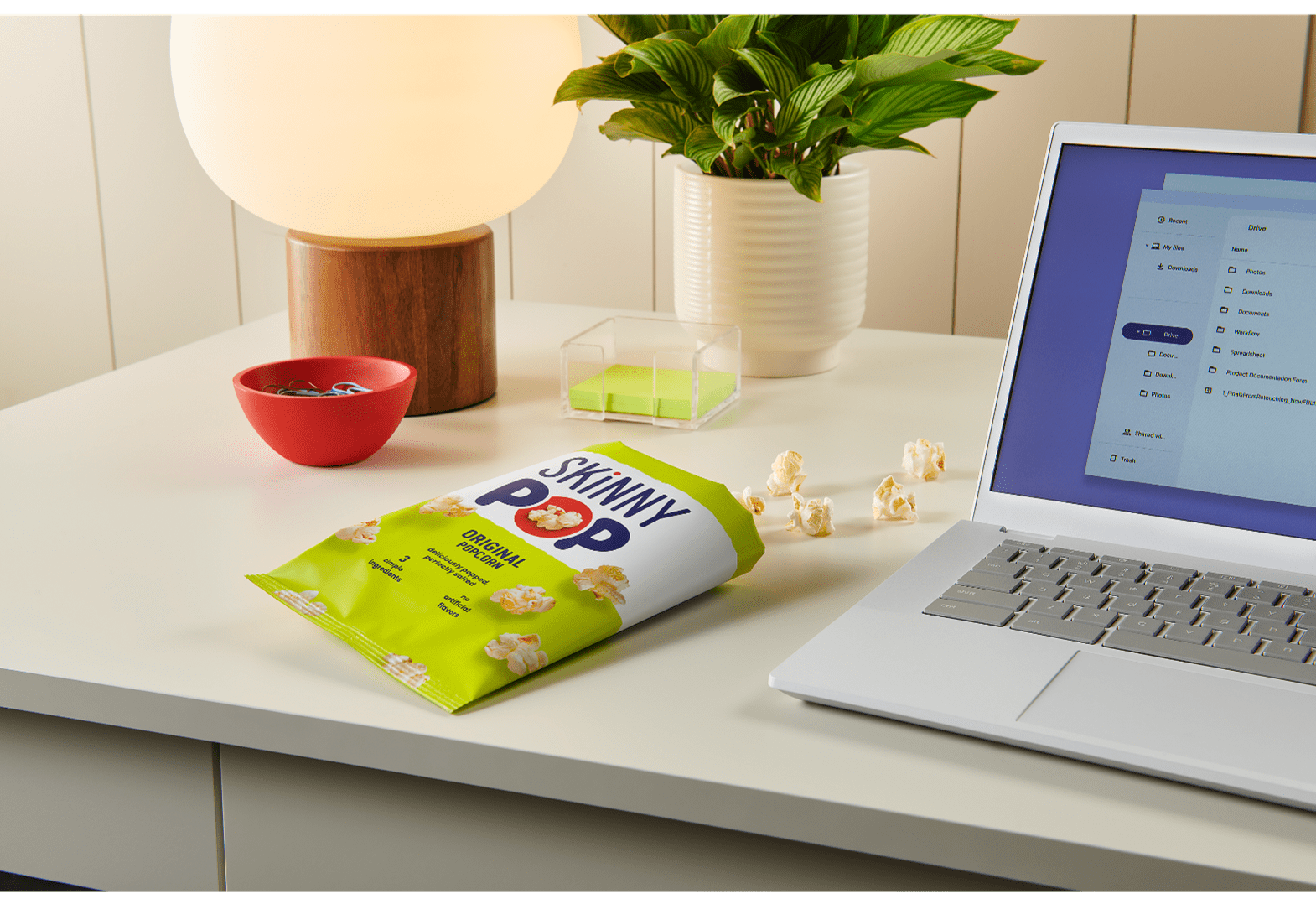 (4 pack) SkinnyPop Gluten-Free Original Popcorn, 0.5 oz Snack-Size Bags, 10 Count
