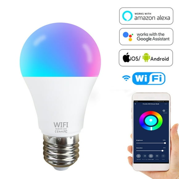 EastVita Smart Light Bulbs 1500LM 2000-7000K 15W Night Light Bulbs WiFi RGB LED Color Changing Bulb Voice Controlled Bulb Light for E27/E26/B22 Screw Base Light Bulb