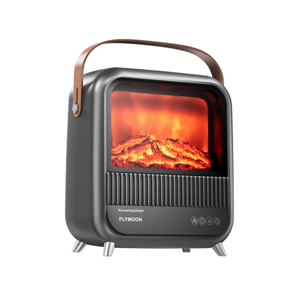 Electric Fireplace Heater with 3D Different Flame Effects, 750/1200W, 7H Timer, Fireplace Heater with Overheating & Tip-over Protection