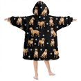 thumbnail image 2 of Staffordshire Terrier and Dog Paw Print Lamb Fleece Blanket Hoodies for Teens ,Teens Oversize Sherpa Wearable Hooded Blanket Sweatshirt with Super Pockets, 2 of 6