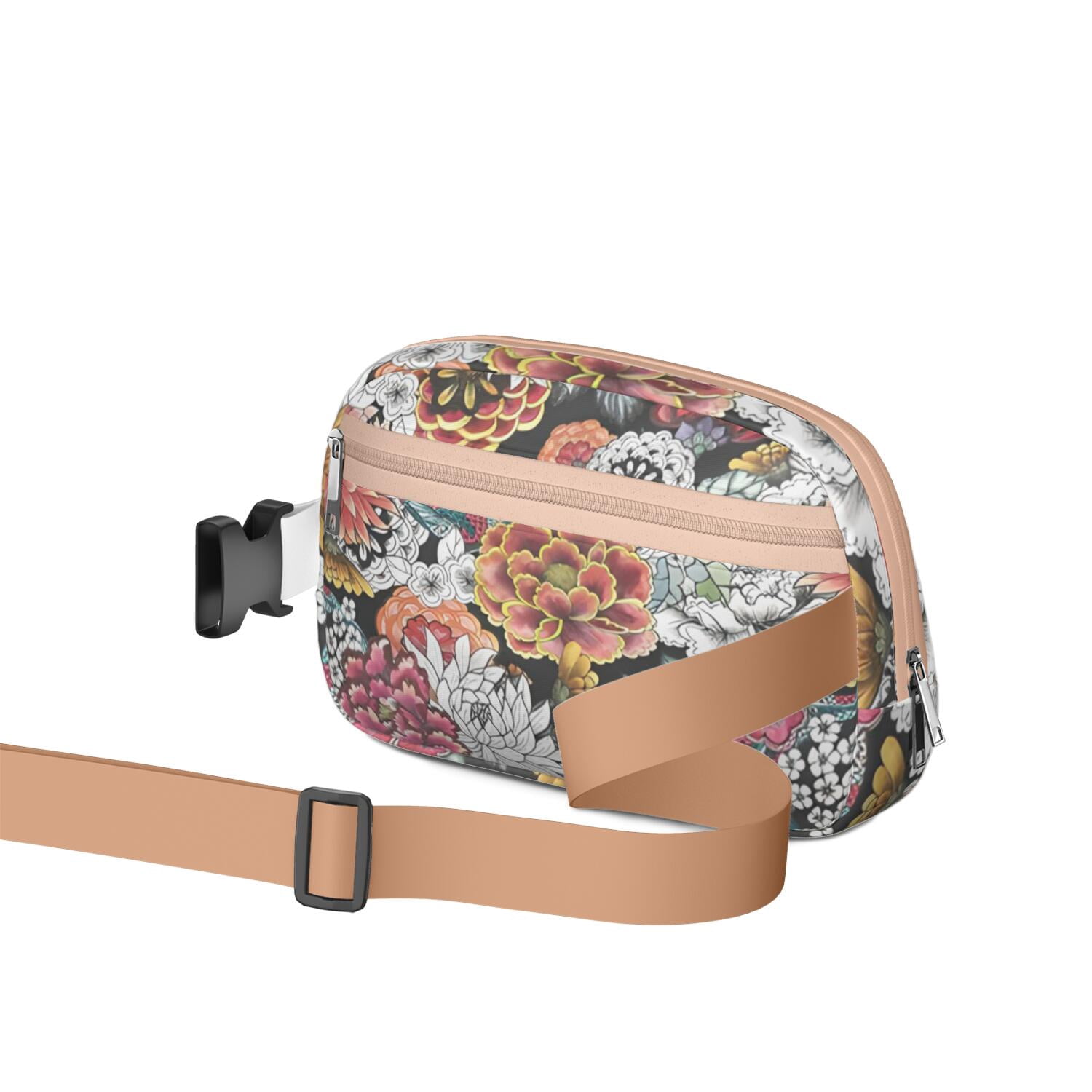 Floral Blossom Waist Bag – Cute Country Fanny Pack with Spring Wildflower Pattern & Romantic Touches