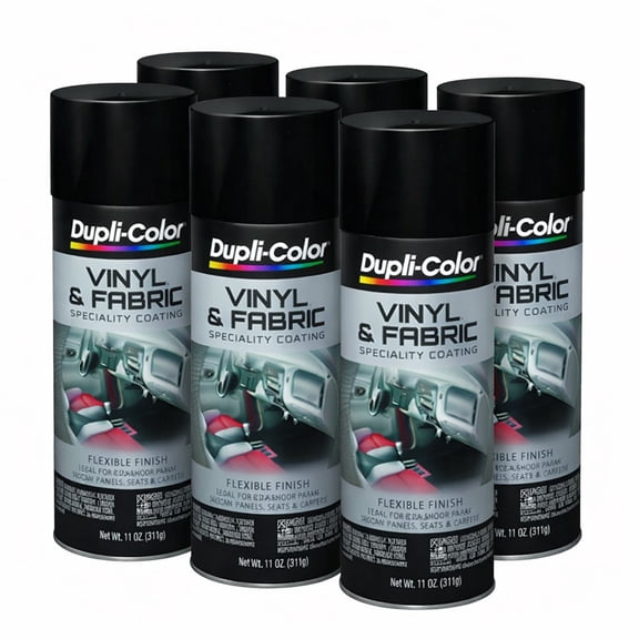 Dupli-Color HVP106 Vinyl and Fabric Coating, Flat Black, 11 oz., Case of 6