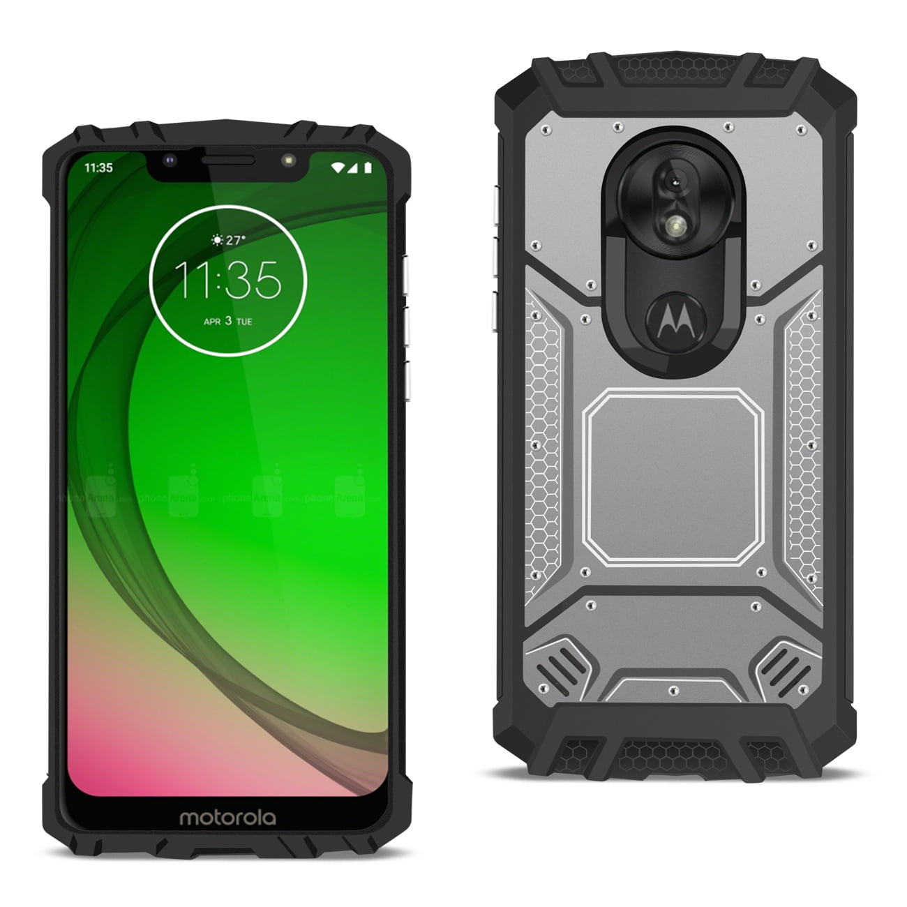 Motorola Moto G7 Play metallic Front Cover Case In gray