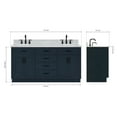 thumbnail image 3 of Ariel Hepburn 67 Inch Double Oval Sink Vanity With Carrara White Marble Countertop With 0.75 Edge In Midnight Blue, 3 of 10