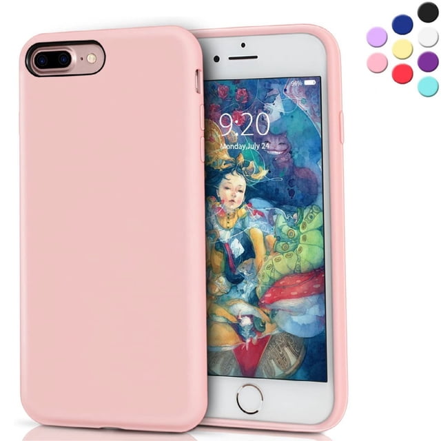 Entronix Funda de Silicona para iPhone 7 Plus/8 Plus, Suave Al Tacto, Antiarañazos y Antigolpes, Color Rosa Claro