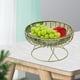 thumbnail image 3 of Cesta de alambre de metal para frutas, verduras, aperitivos, pan, cesta de almacenamiento decorativa para Verde m, 3 of 6