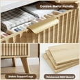 thumbnail image 3 of Fluted Dresser for Bedroom with 9 Deep Drawers, 60.6 in Wide Modern Chest of Drawers, Wooden Dresser TV Stand, Curved Profile Design, for Living Room, Kids Room, Hallway, White/Natural/Walnut, 3 of 8