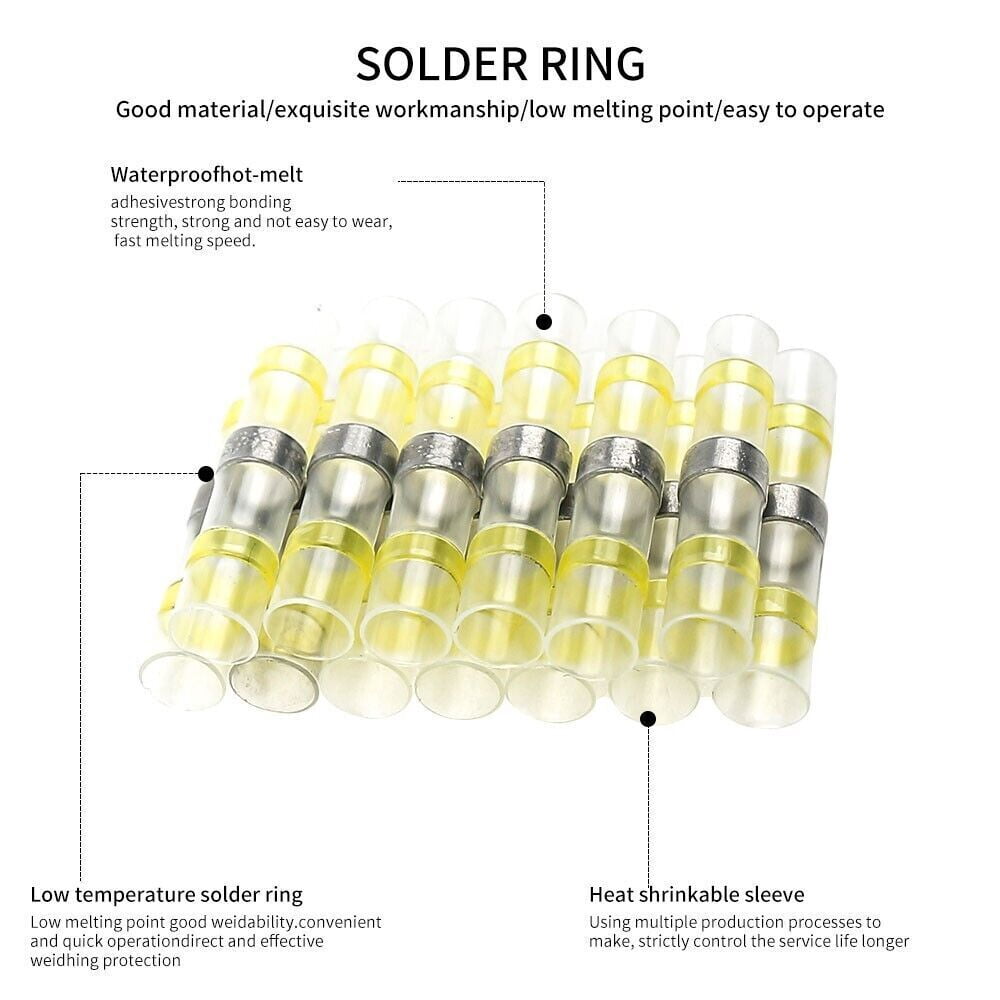 500PCS Mixed Heat Shrink Butt Terminals Solder Seal Sleeve Wire Connectors