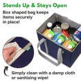 thumbnail image 5 of Creative Green Life Reusable Grocery Shopping Bag, 3-Pack, Hard Bottom, Foldable Box Shape, Navy Blue, 5 of 8