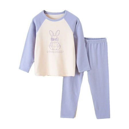 

KTMKH Cute Girls Children Comfortable Set Boys And Girl Thermal Cartoon Print Tops And Pants Underwear Set Cute Outdoor Clothing size 3-4 Years