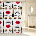 thumbnail image 2 of Erosebridal Classic Makeup Shower Curtain 72Wx84L,Dreamy Lipstick Bathroom Shower Curtain,White Black, 2 of 5