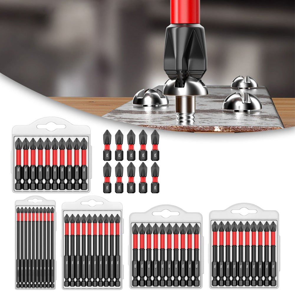 10Pcs Ph2 Magnetic Screwdriver Bit Set Anti-Slip Long Driver Drill Bits 1/4Inch Hex Shank Quick Change For Manual Screwdrivers 70Mm Fangkenuo