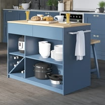 Twin Star Home 48" Kitchen Island, Fontana Blue