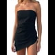 thumbnail image 1 of Tops de Tubo de Verano para Mujer 2025, Blusas de Moda Sin Tirantes Fruncidas para Salir, Conjuntos de Camisetas Bandeau Asimétricas. Negro M, 1 of 8