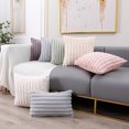 thumbnail image 4 of CSChome Housse de Coussin Rayée : Housse de Coussin Décorative en Fausse Fourrure de Lapin, 4 of 7