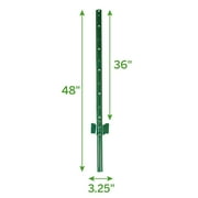 Expert Gardener Powder Coated Steel Fence U Post, Green, 4