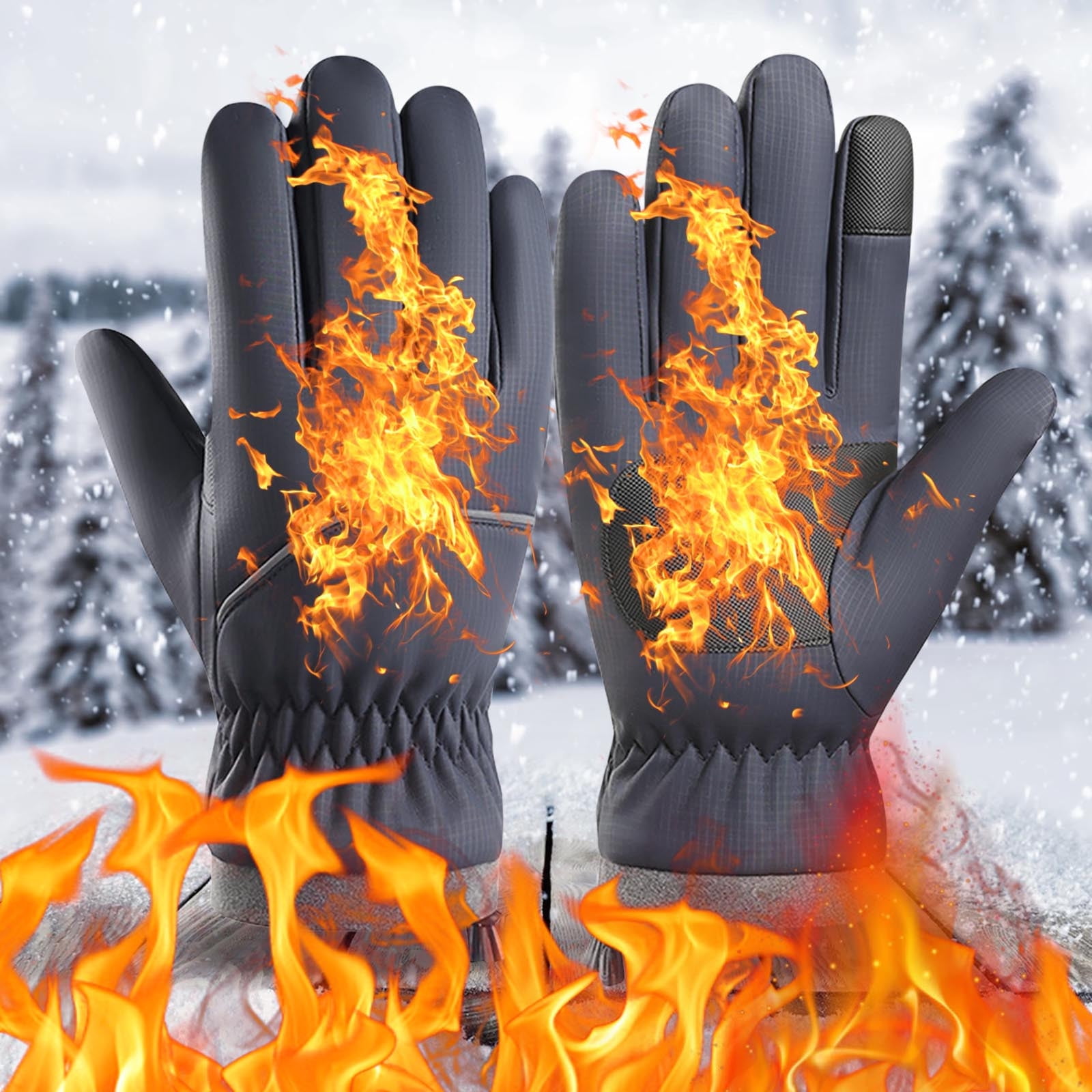 Eolstice Winter Outdoor Riding Warm Touches Screen Gloves, Windproof Sports Gloves, Anti-slip Gloves for Outdoor Activities, for Riding, Sports, Winter Exercises(C)
