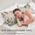 thumbnail image 4 of Beige Black Botanical Body Pillow Cover, Pillowcase Protectors with Zipper, Breathable Decorative Throw Pillow Case Cover, Farmhouse Laugh Love Leaves Pillow Shams for Couch Sofa 20x60Inch, 4 of 9