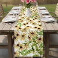 thumbnail image 4 of Vintage Sunflowers Table Runner 72 Inches, Spring Botanical Green Leaves Bed Runner Dresser Scarves Tabletop for Indoor Outdoor Parties/Ceremony/Banquet, 18" x 72", 4 of 9