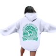thumbnail image 1 of Pink Palm Puff Sudadera con capucha azul para mujer, Todo viene en olas 2024 Tops de manga larga con cordón Jersey con letras para adolescentes y niñas Blanco XL, 1 of 3