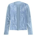 thumbnail image 5 of Womens Blue Sequin Jackets for Women Long Sleeve Casual Sequin Cardigan Womens Sequin Tops, 5 of 6