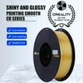 thumbnail image 4 of Creality 3D Printing Silk PLA Filament 3D Printer Gold Shiny Filaments 1.75mm Neatly Wound Dimensional Accuracy +/- 0.03 mm Silk Smooth Printing 2.2lbs for Most Fused Deposition Modeling 3D Printers, 4 of 5