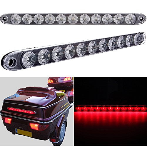 cciyu Feu de Signalisation de Voiture 2 Pack Lentille Claire Rouge LED 15 Pouces Étanche Scellé 11 LED Barre Lumineuse Remorque RV Arrêt Queue Freinage