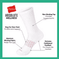 thumbnail image 3 of Hanes Absolute Wellness Women's Crew Socks Pack, Non-Binding, Cushioned, 3-Pairs, 3 of 7