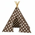 thumbnail image 2 of Modern Home Children's Indoor/Outdoor Teepee Set with Travel Case - Brown/Silver Polka Dot, 2 of 5