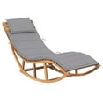 thumbnail image 1 of vidaXL Rocking Sun Lounger with Cushion Solid Teak Wood, 1 of 12