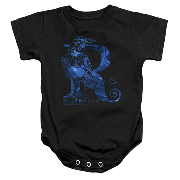Harry Potter Ravenclaw R Logo Unisex Infant Snap Suit for Baby (12 Months) Black